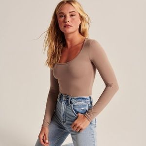 Tan Long Sleeve Seamless Bodysuit